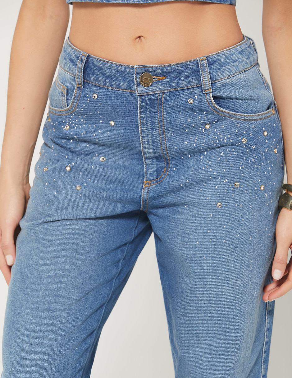 Jeans regular bota cintura studio f luxury summer denim para mujer