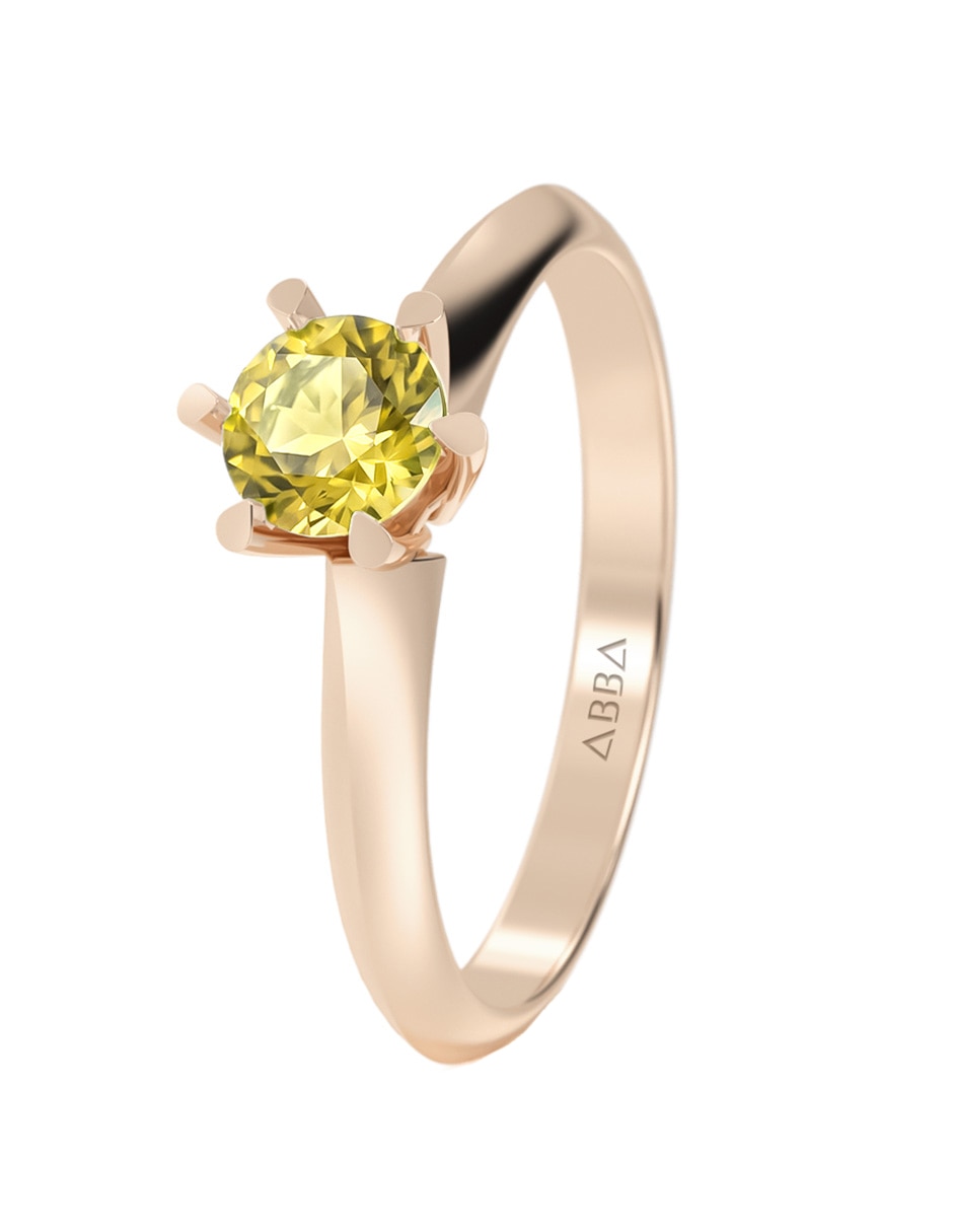 Anillo de compromiso de oro 10 k zirconia 3