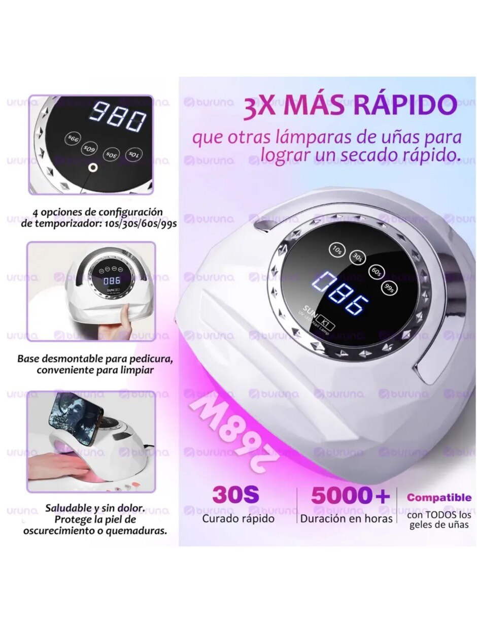 Lámpara led para uñas 2 piezas 3