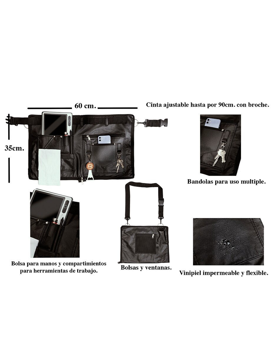 Mandil para barberia barbest medio mandil bag