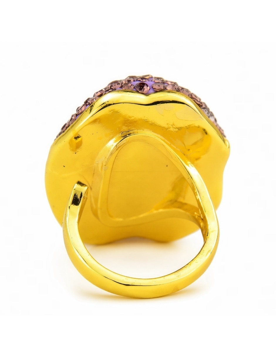 Anillo yoiko irisa de aleación de metal zirconia baño de oro