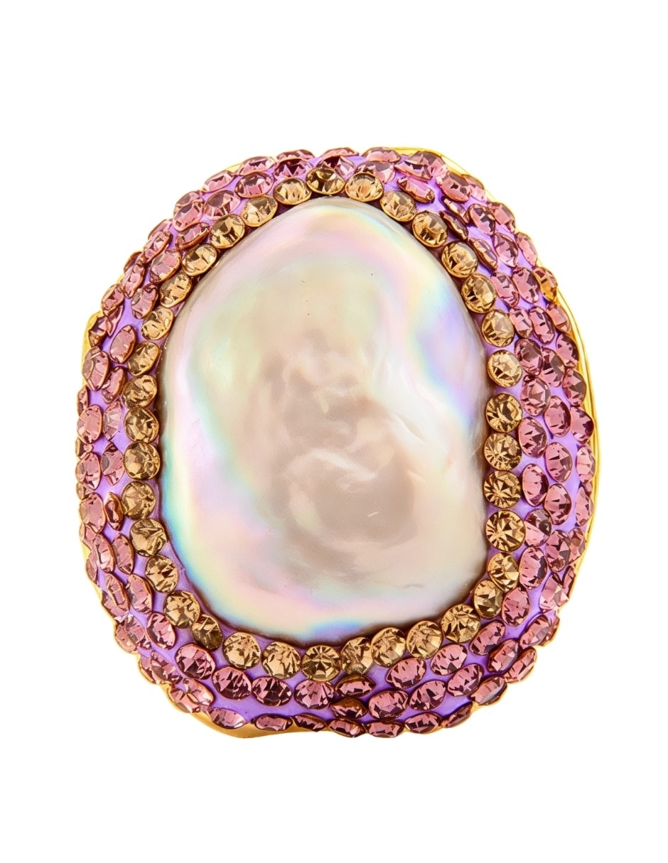 Anillo yoiko irisa de aleación de metal zirconia baño de oro