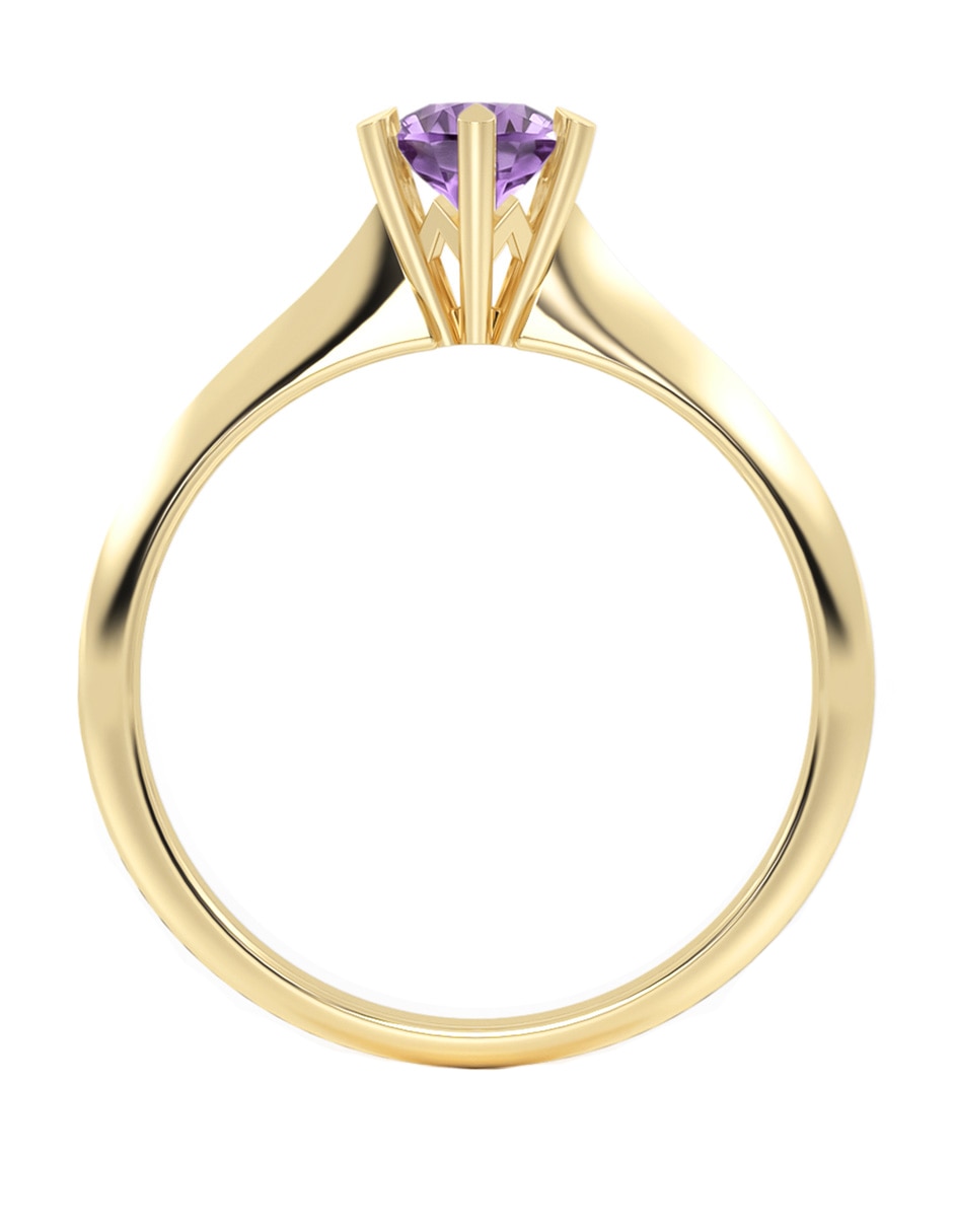 Anillo de compromiso de oro 14 k abba joyas zirconia