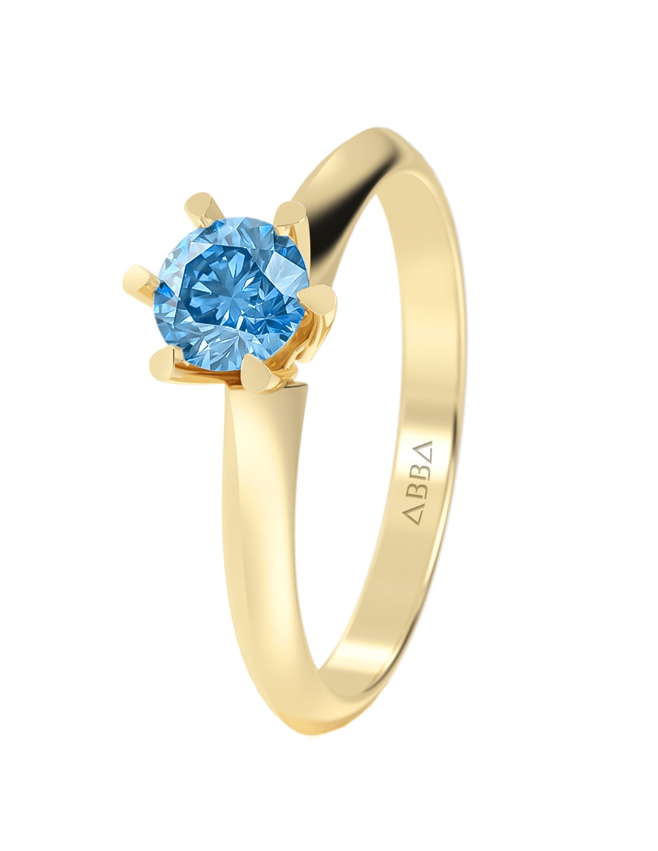 Anillo de compromiso de oro 10 k zirconia 3
