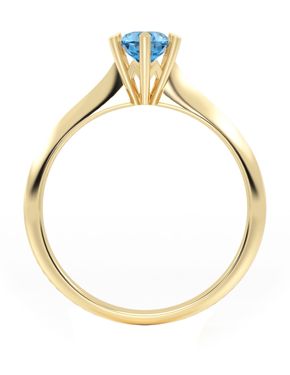 Anillo de compromiso de oro 10 k zirconia 5