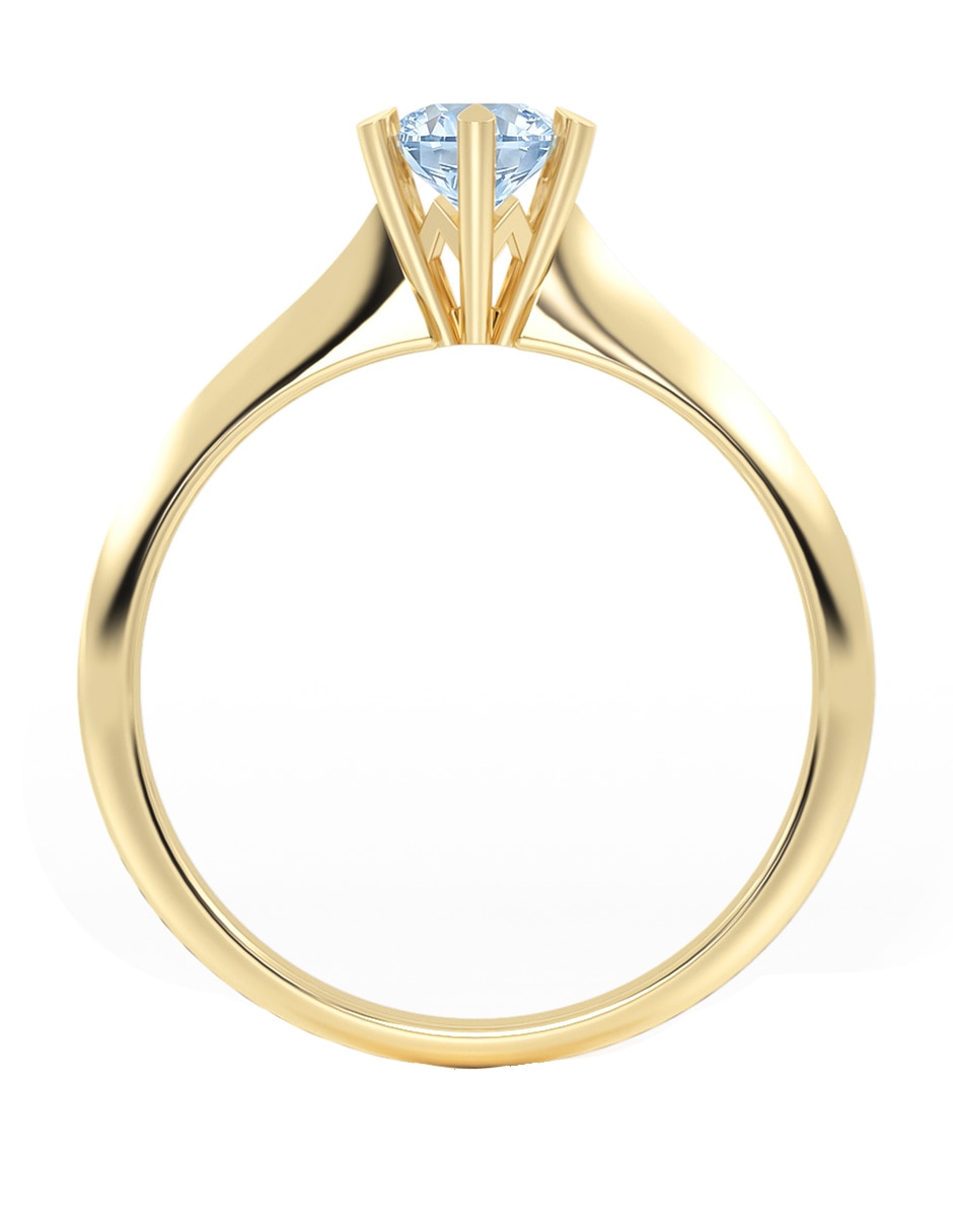Anillo de compromiso de oro 10 k zirconia 5