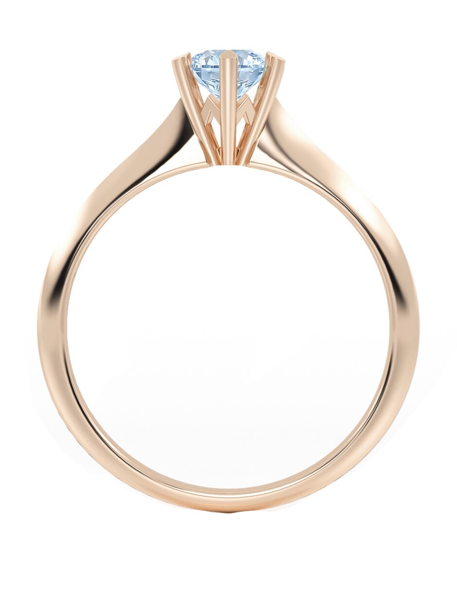 Anillo de compromiso de oro 14 k zirconia 5