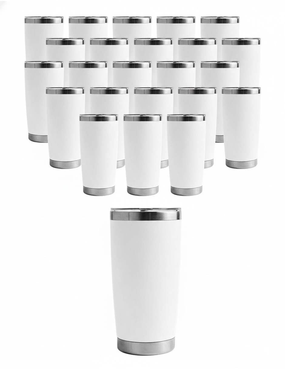 Termo set 25 termos de 20oz giulia blanco con tapa a presión Termo set 25 termos de 20oz giulia blanco con tapa a presión