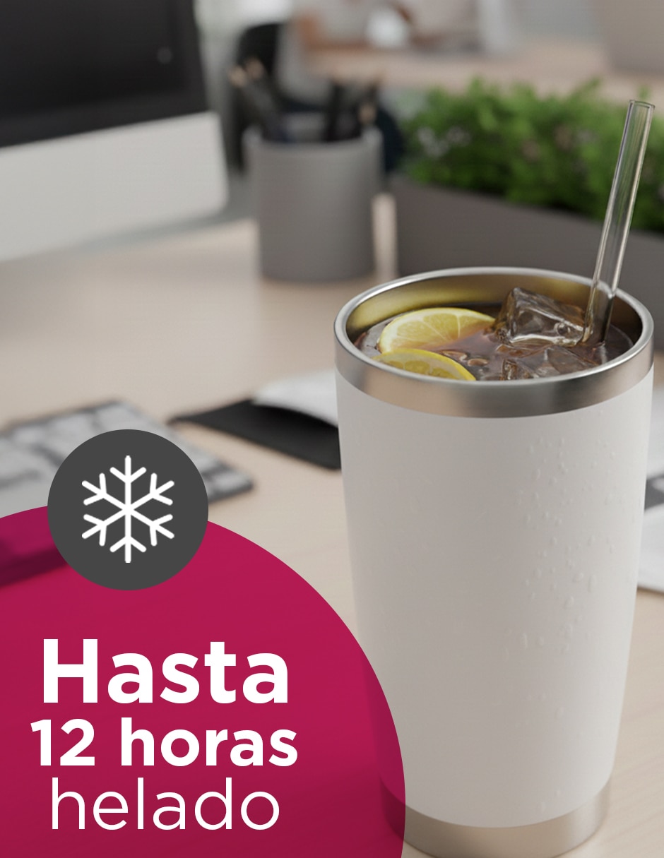 Termo set 25 termos de 20oz giulia blanco con tapa a presión 4