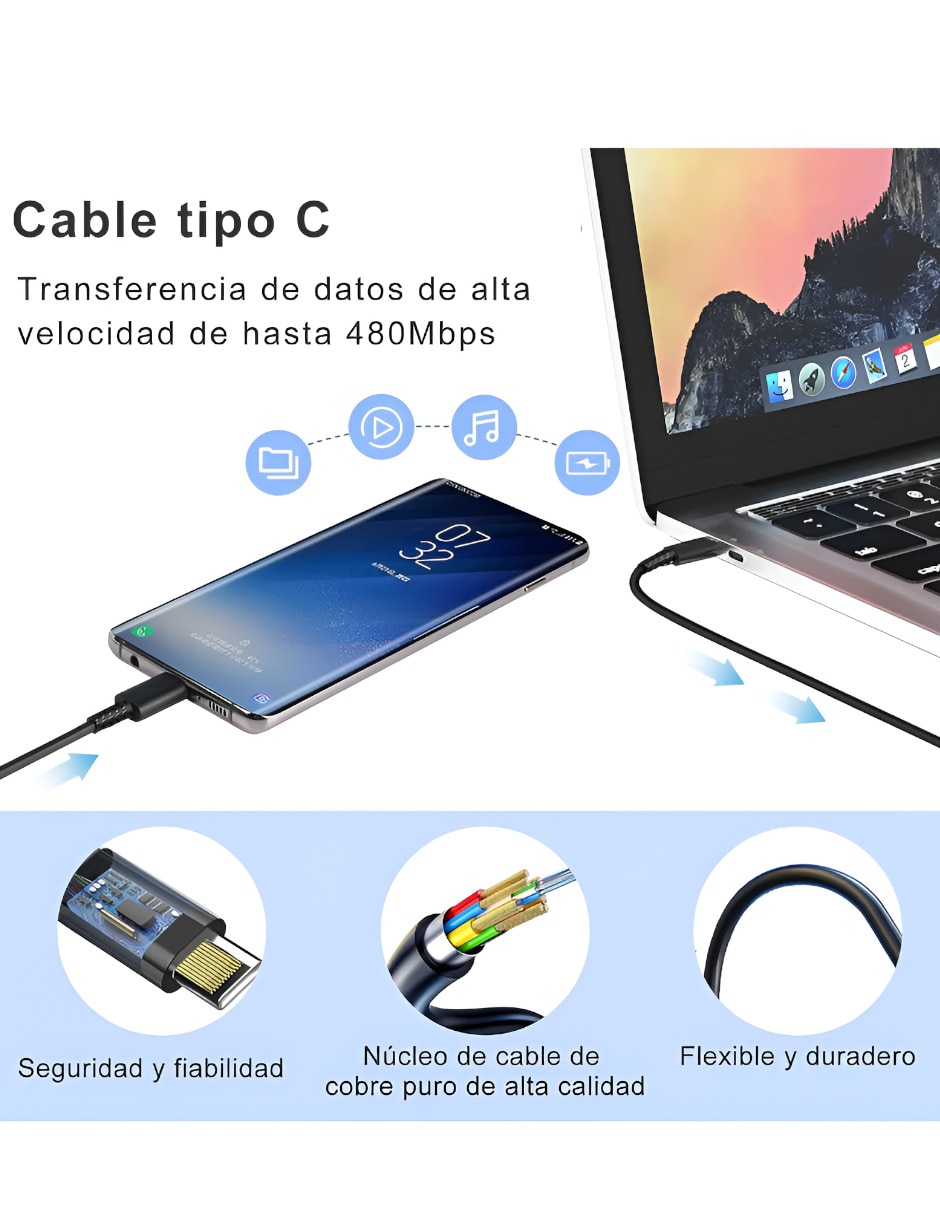 Cargador pared usb tipo c 45 w 3