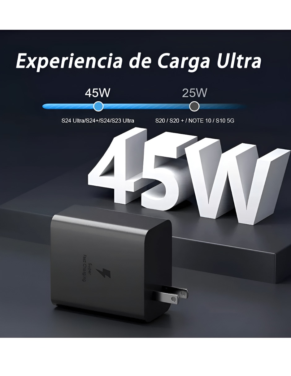Cargador pared usb tipo c 45 w 2