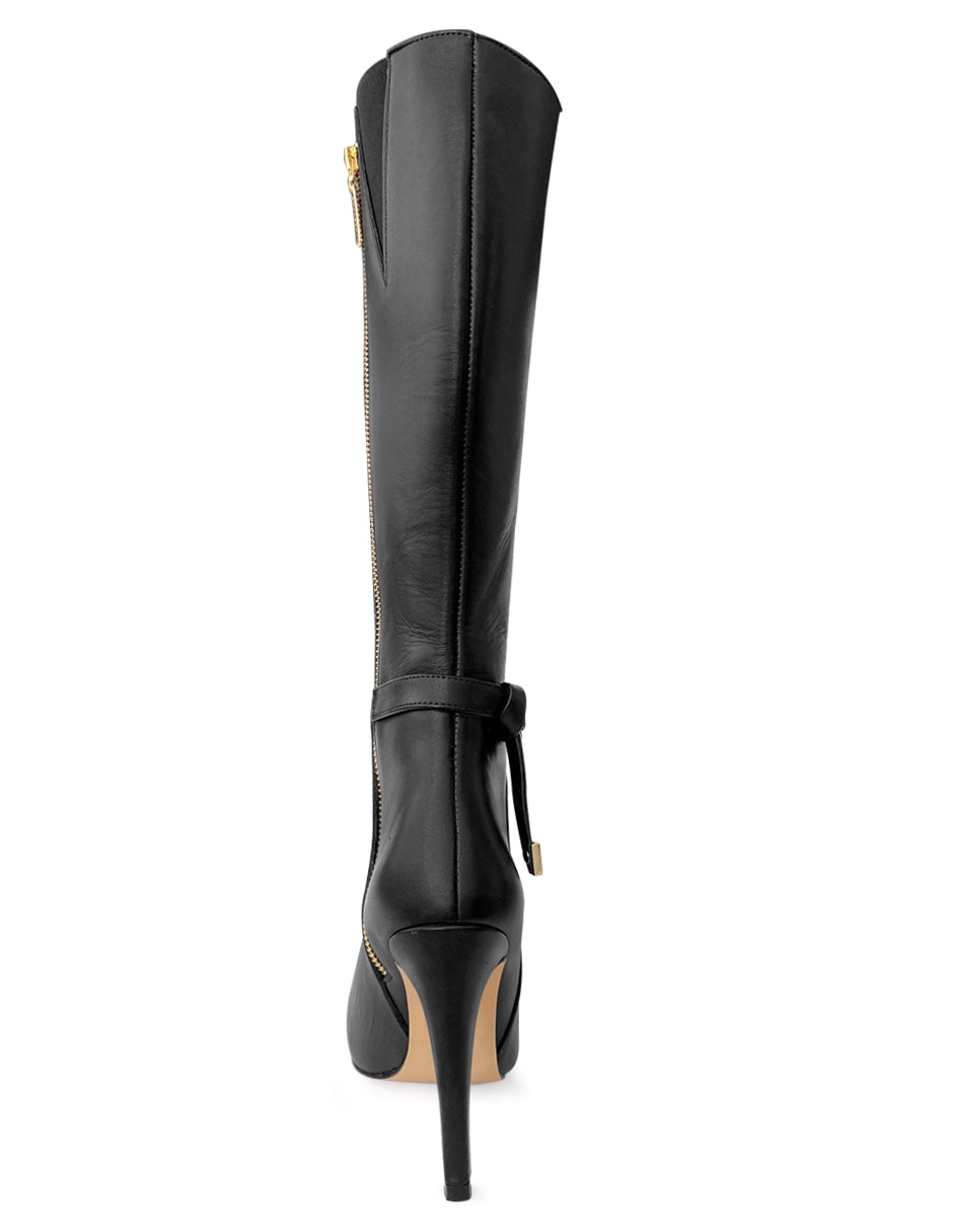 Bota abajo de la rodilla de piel para mujer 5