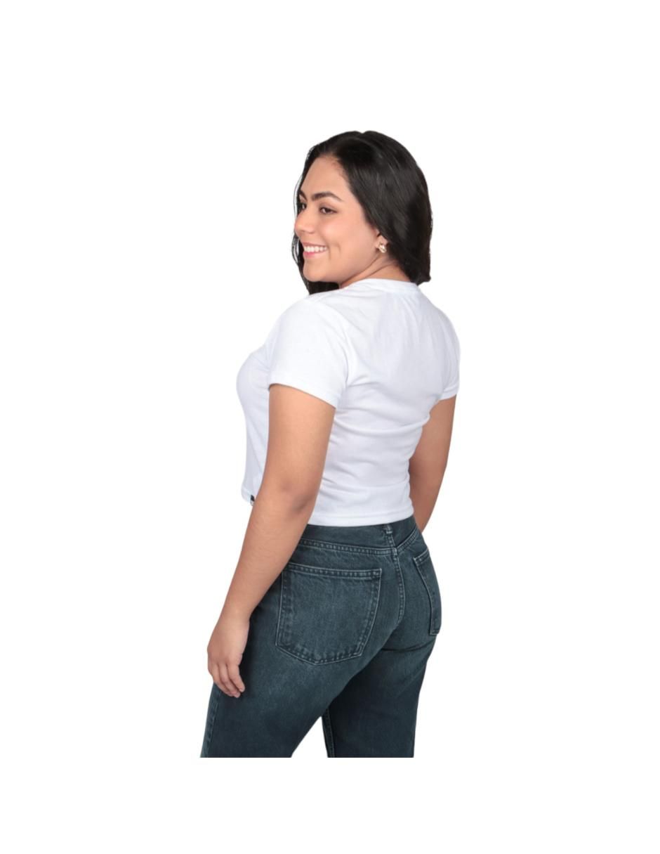 Playera manga corta dc big logo crop cuello redondo para mujer
