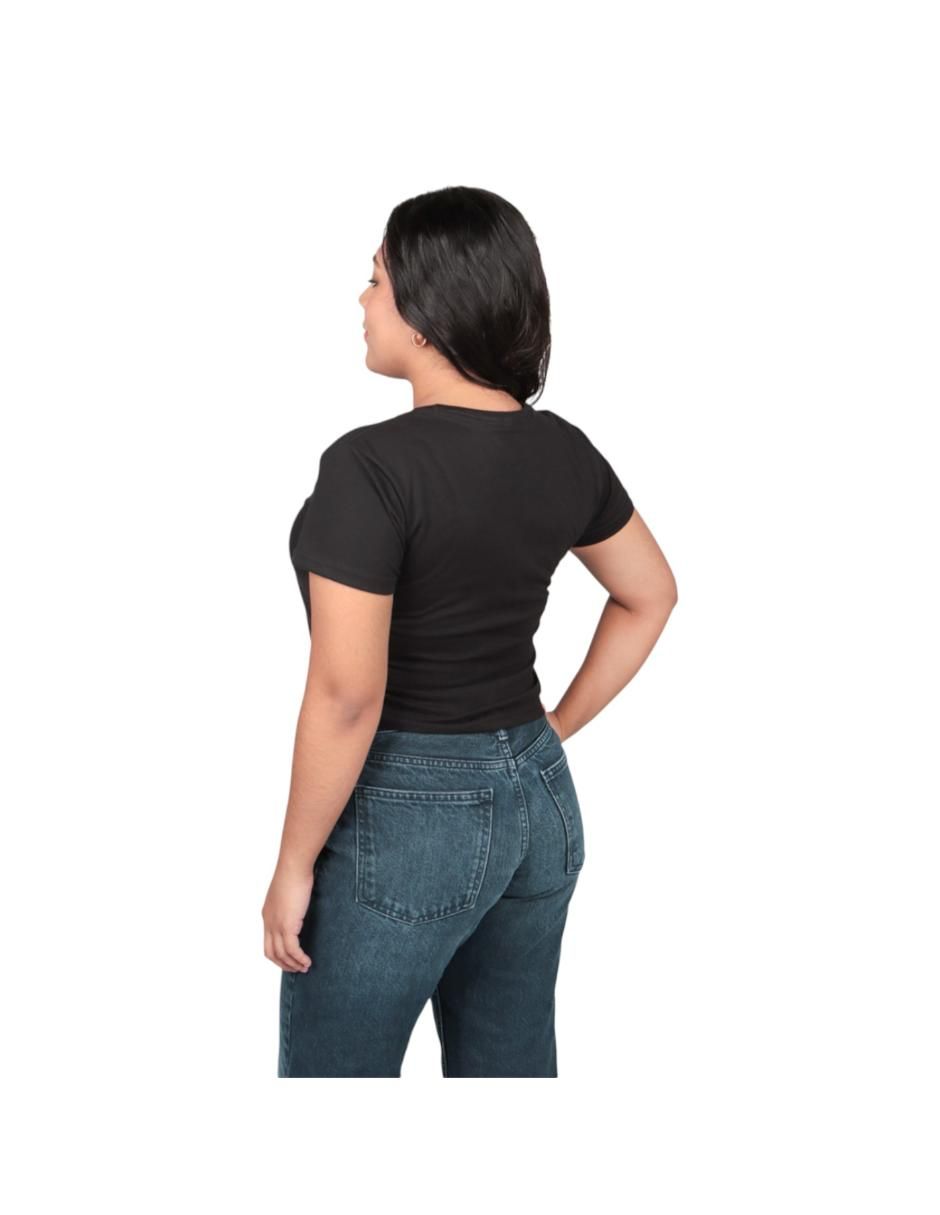 Playera manga corta dc big logo crop cuello redondo para mujer