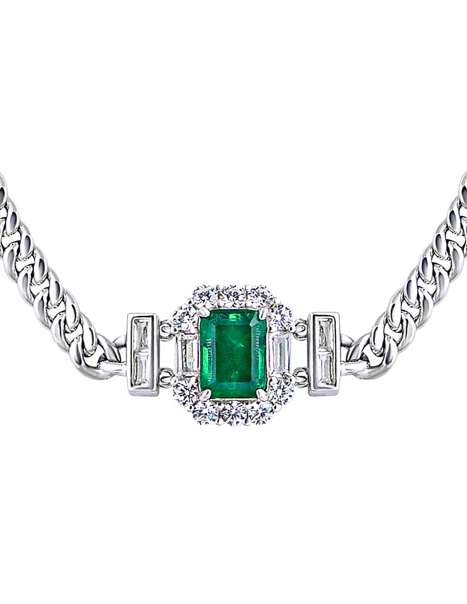 Pulsera de plata con esmeralda p 925 2