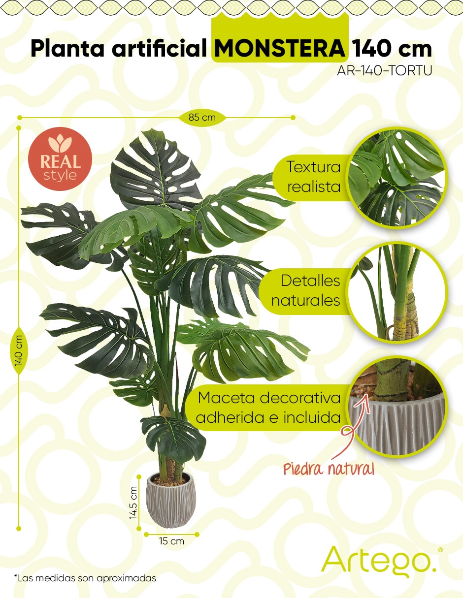 Planta monstera artificial tortu real style monstera tortuga 8