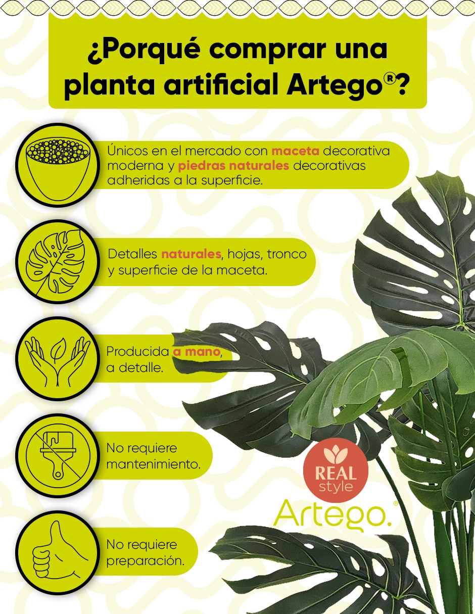 Planta monstera artificial tortu real style monstera tortuga 2
