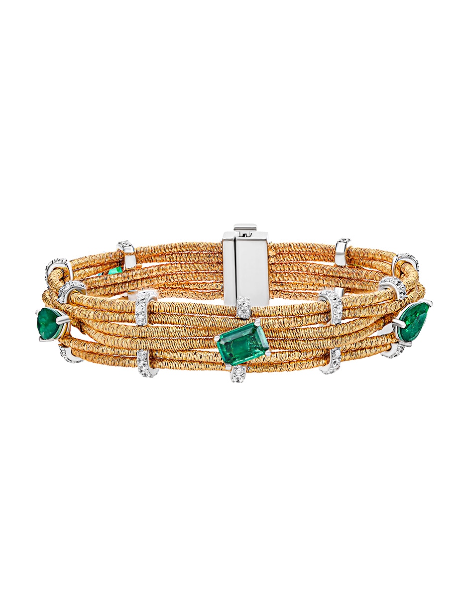 Pulsera de plata con esmeralda p 925