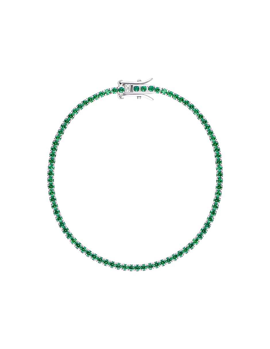 Pulsera de plata con esmeralda p 925 Pulsera de plata con esmeralda p 925