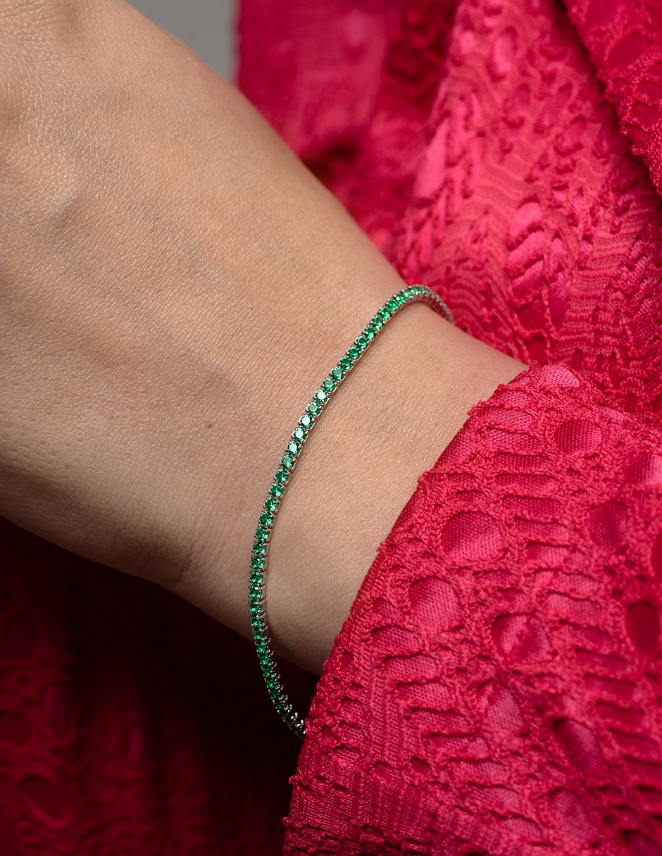 Pulsera de plata con esmeralda p 925 3