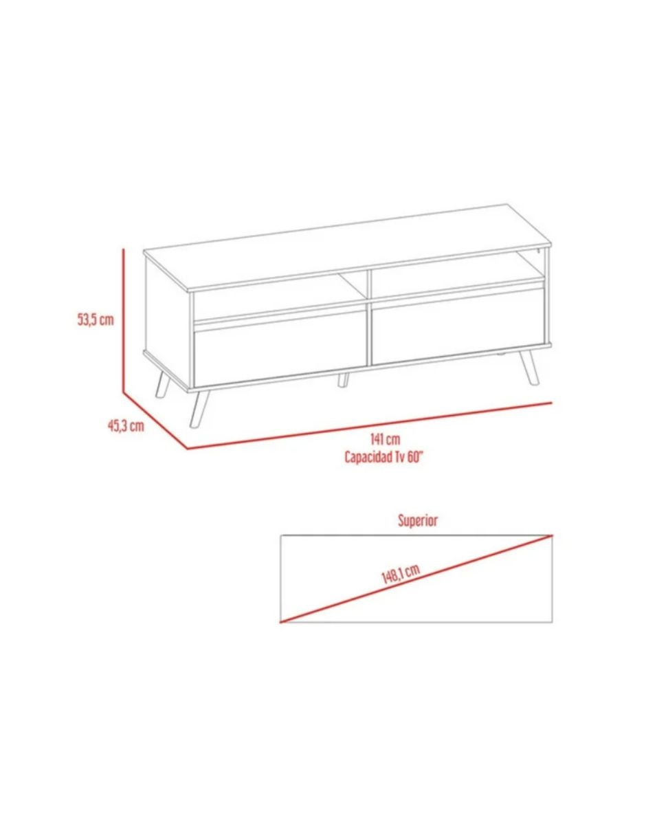 Mueble de tv de aglomerado y mdf 4