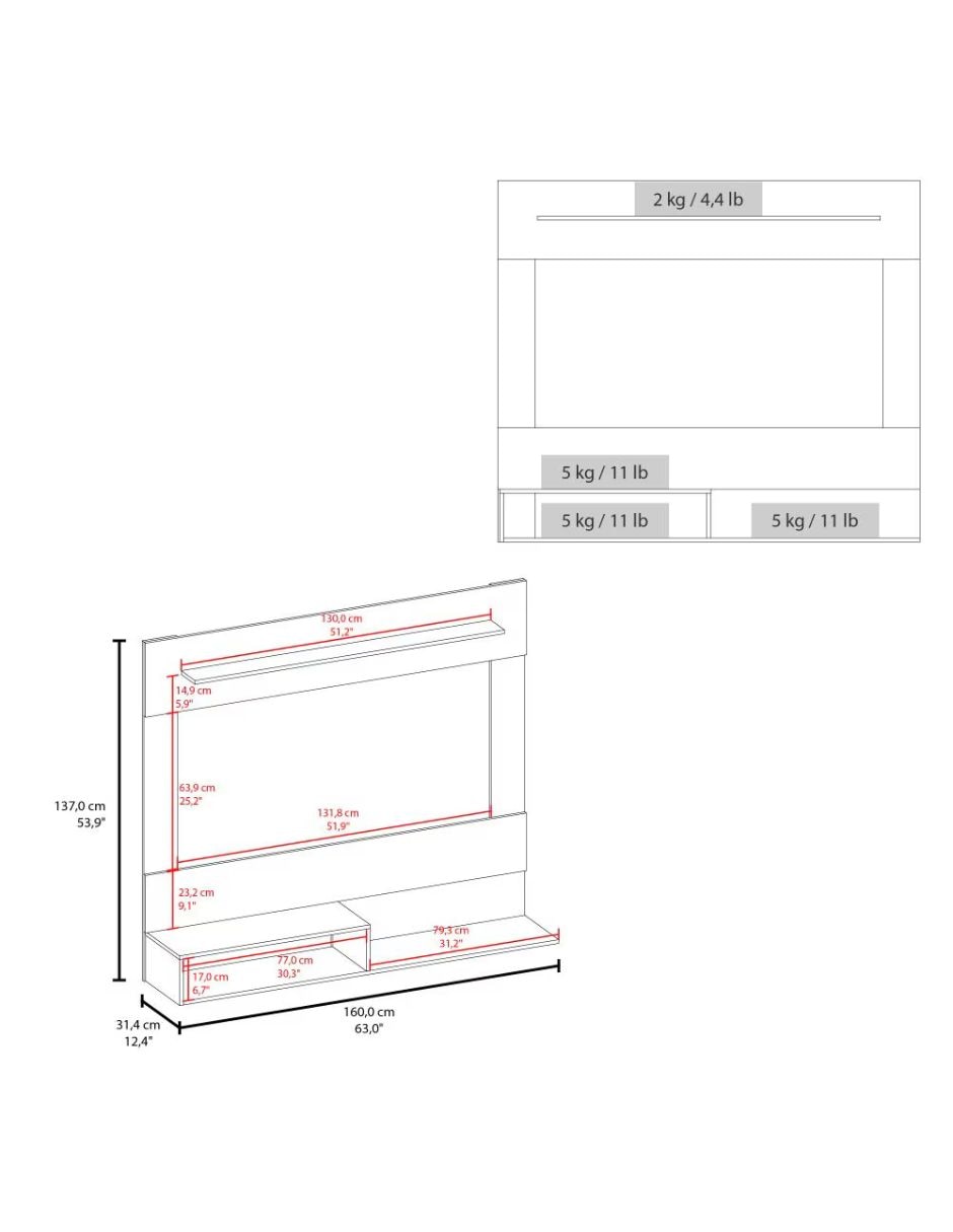 Mueble flotante para tv de aglomerado y mdf 6