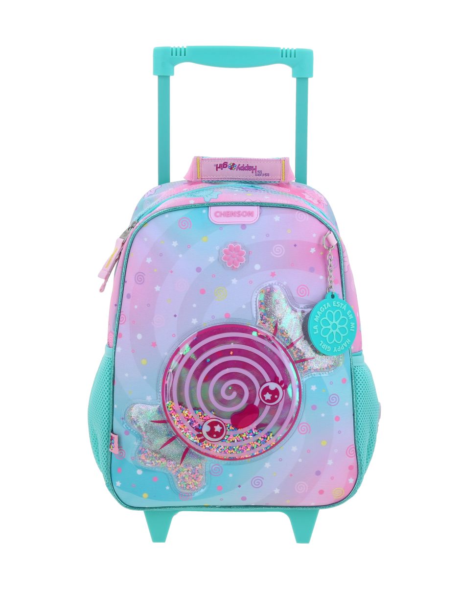 Mochila con ruedas escolar happy girl dolce para niña