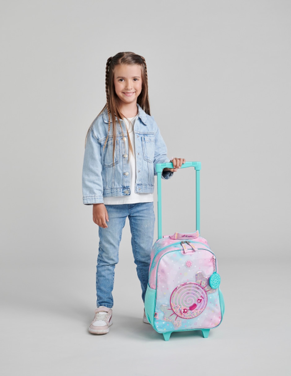 Mochila con ruedas escolar happy girl dolce para niña 8
