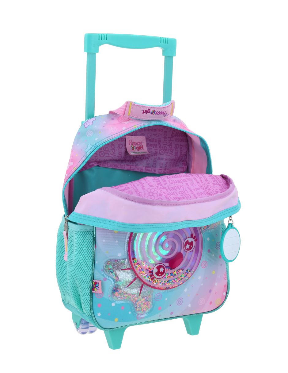Mochila con ruedas escolar happy girl dolce para niña 4