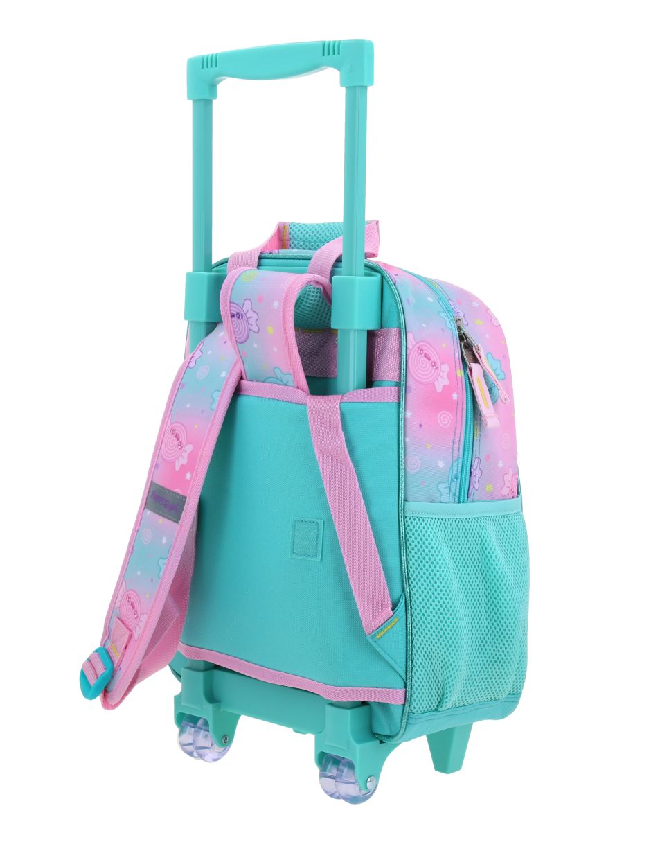 Mochila con ruedas escolar happy girl dolce para niña 3