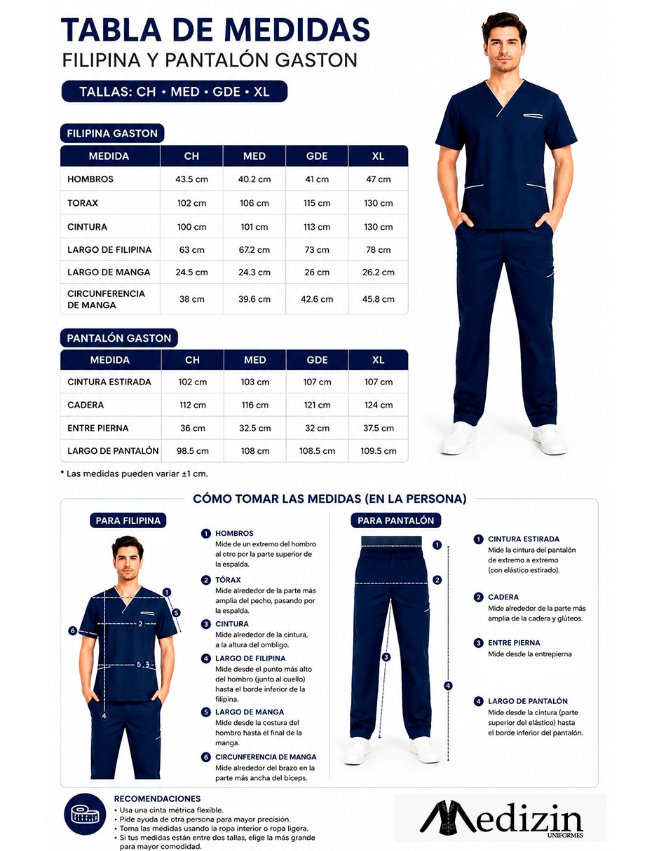 Pijama quirúrgica estilo relajado para hombre 4