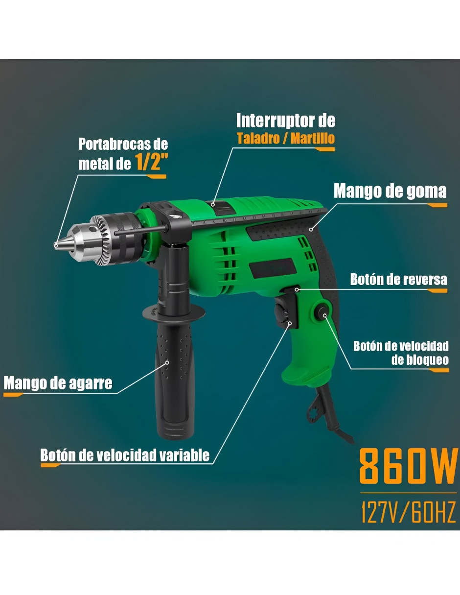 Taladro y atornillador xtllar2907 de 110-120 v 2