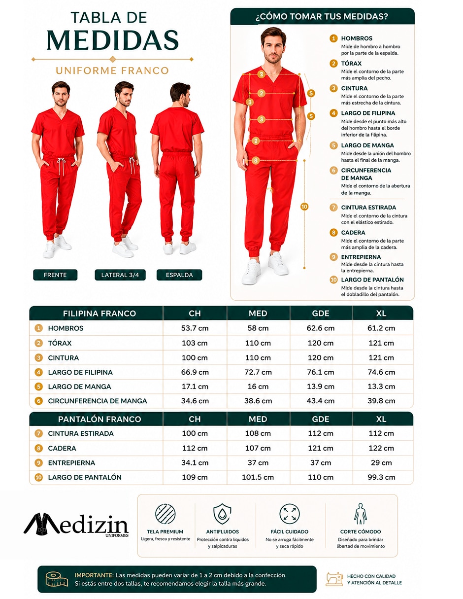 Pijama quirúrgica estilo relajado para hombre 4
