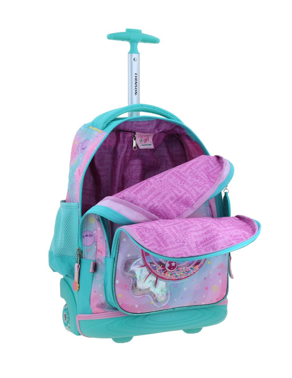 Mochila con ruedas escolar happy girl dolce para niña 8