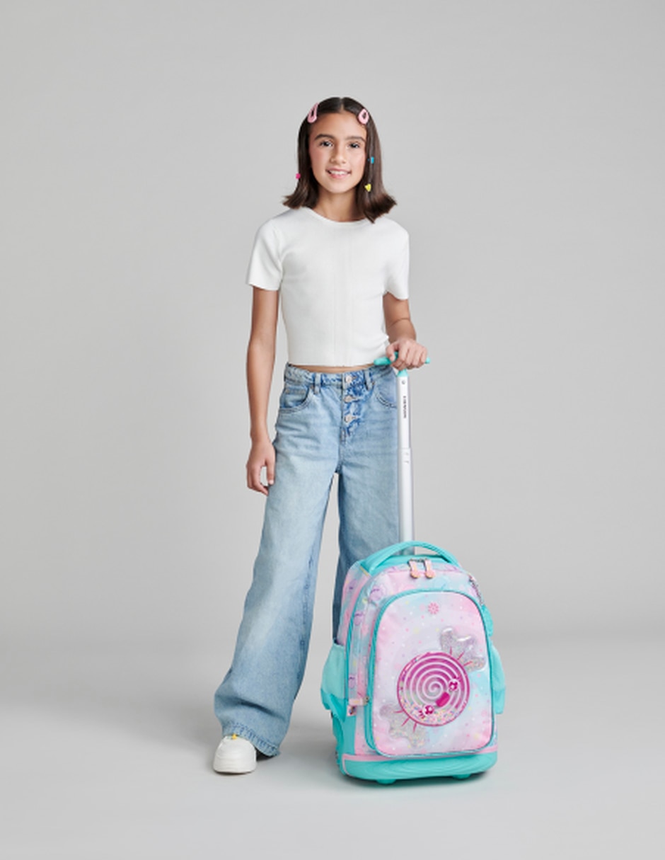 Mochila con ruedas escolar happy girl dolce para niña 5