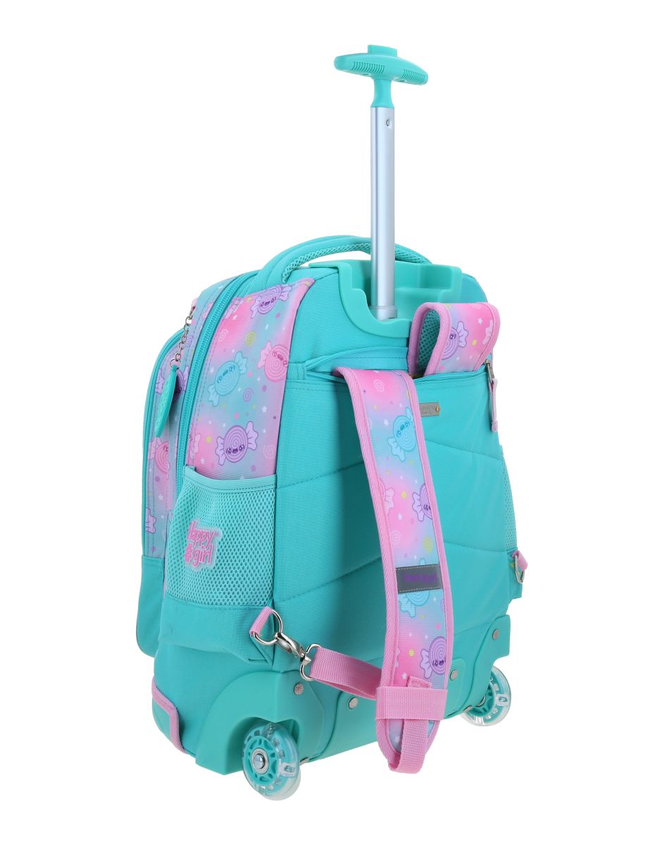 Mochila con ruedas escolar happy girl dolce para niña 3