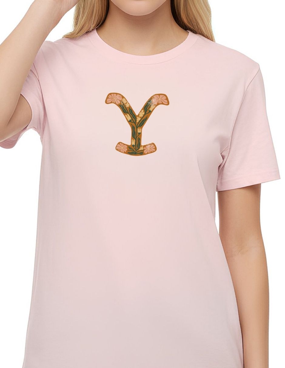 Playera manga corta yellowstone montana flowers cuello redondo para mujer