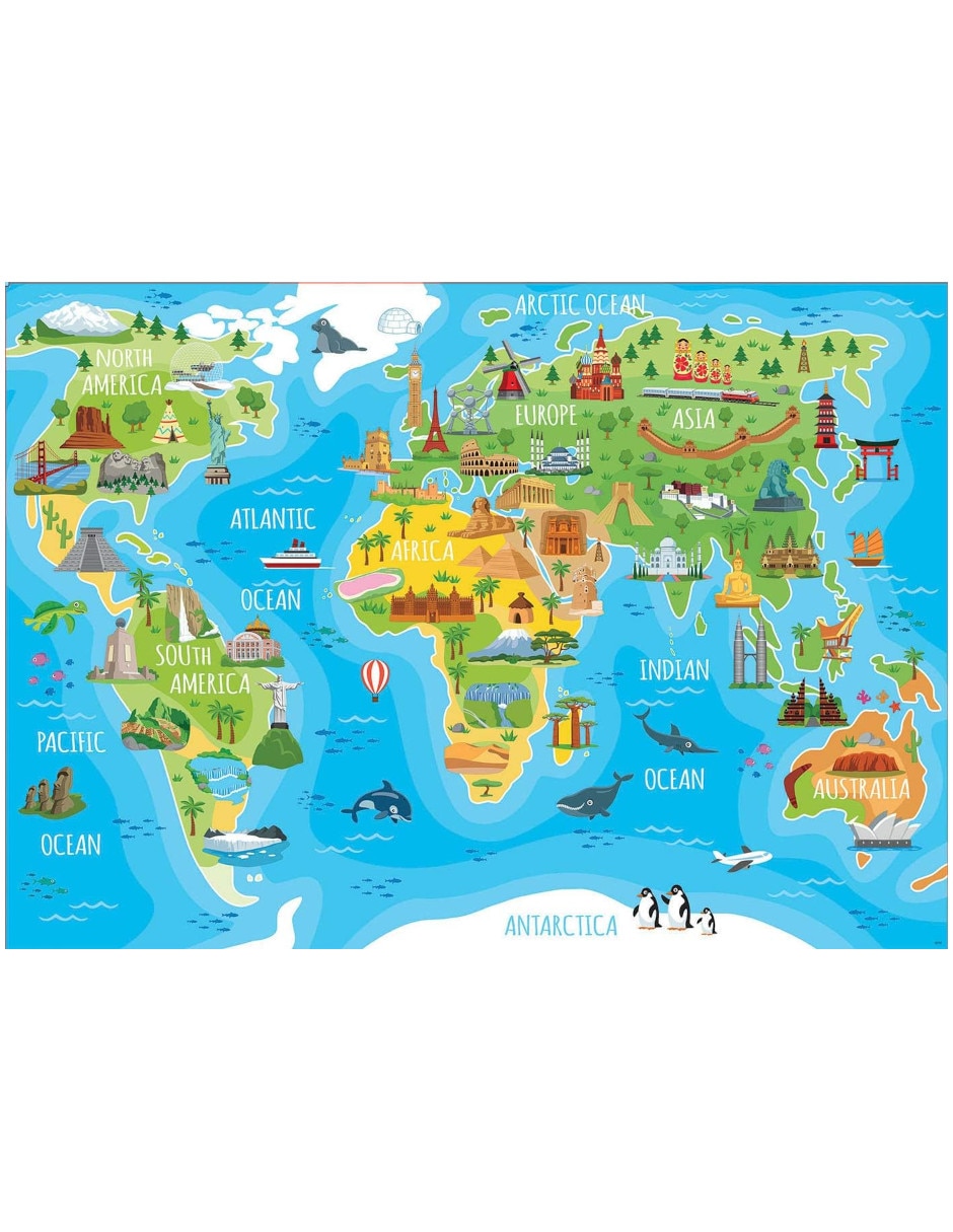 Rompecabezas mapa mundial mapamundi monumentos 150 piezas 2