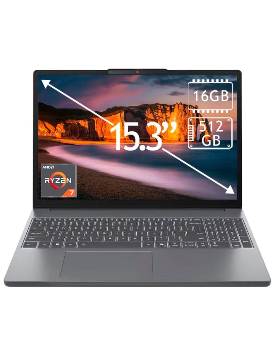 Laptop Ideapad Slim 3 15.3 Pulgadas Wuxga Amd Ryzen 7 Integradas 16 Gb Ram 512 Gb Ssd 2