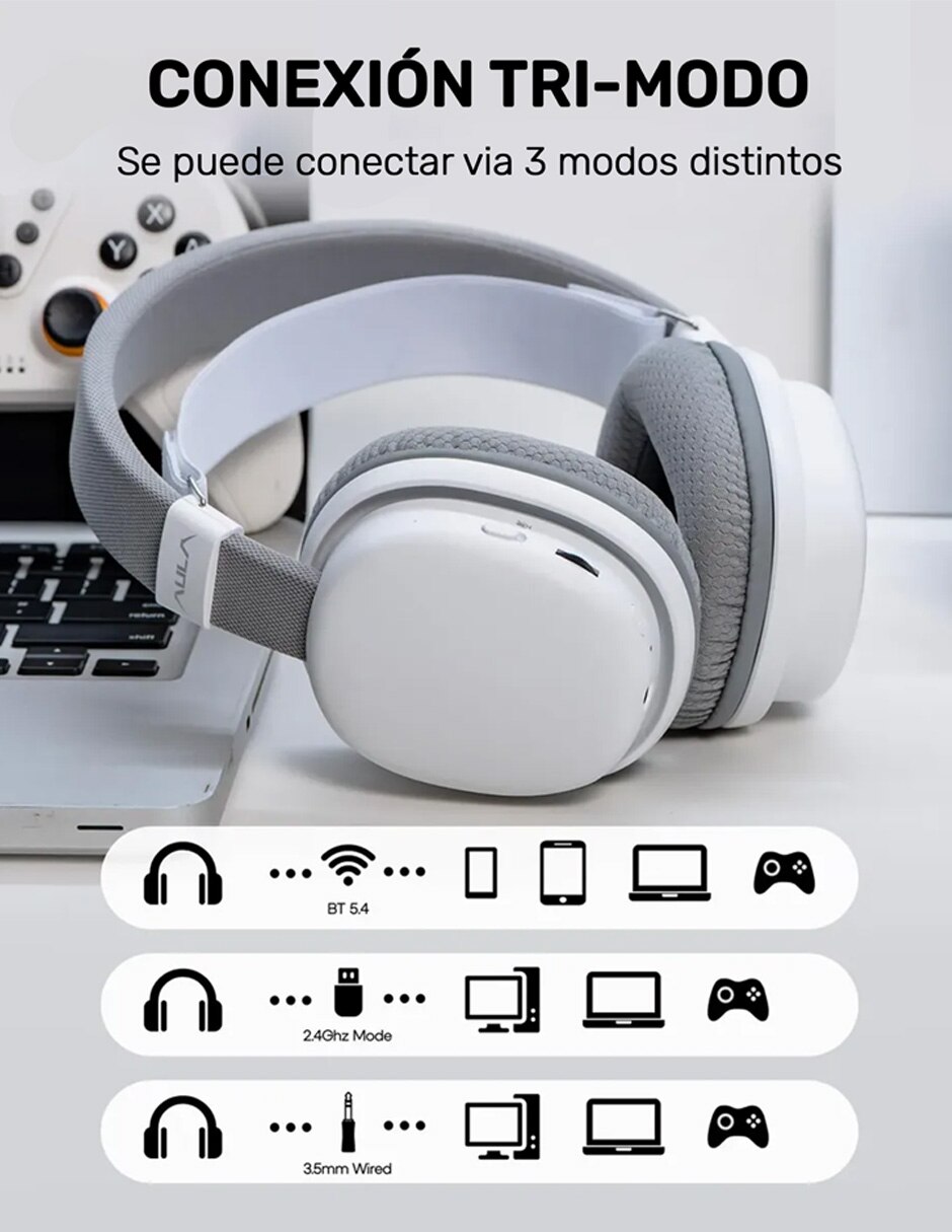 Audífonos gamer alámbrica e inalámbrica g7 7