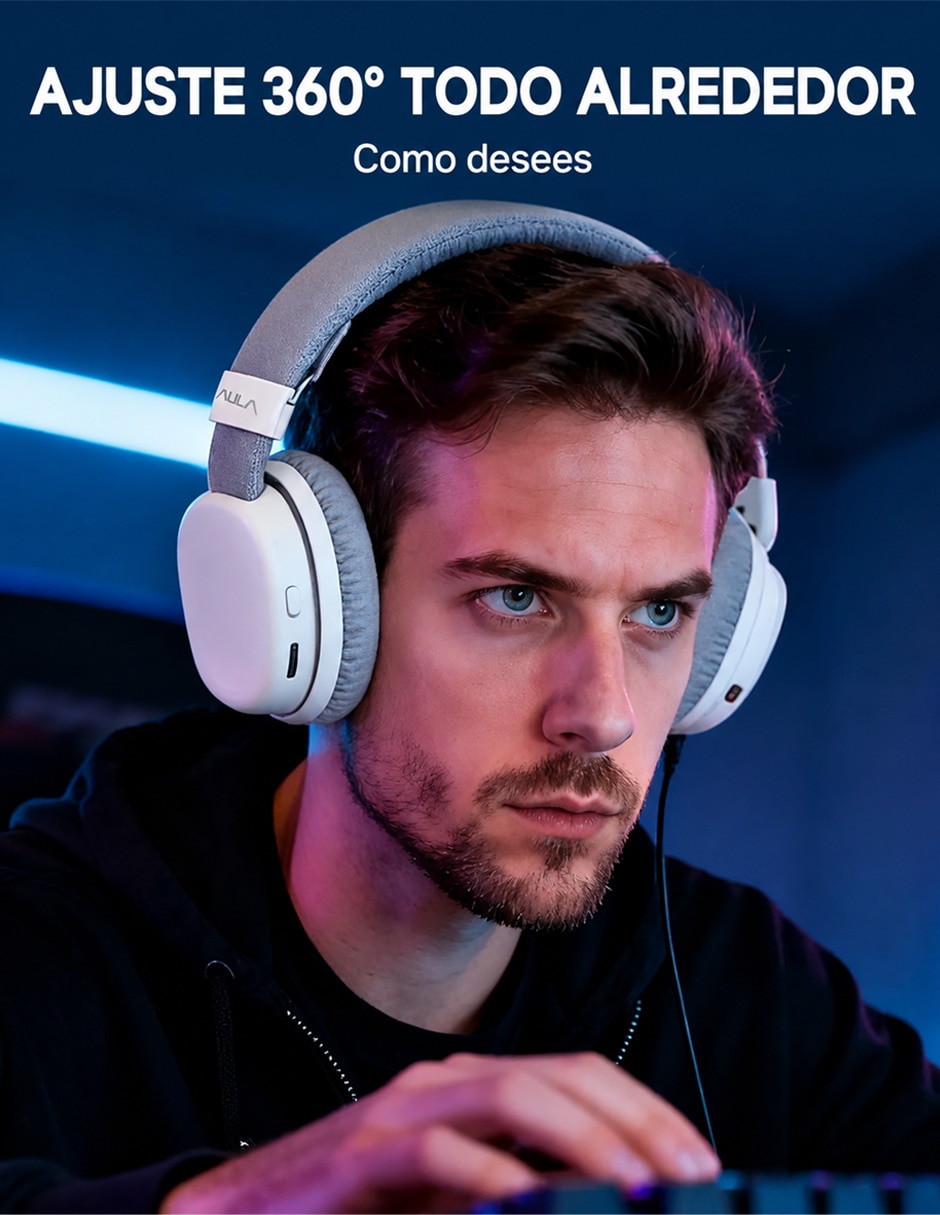 Audífonos gamer alámbrica e inalámbrica g7 4