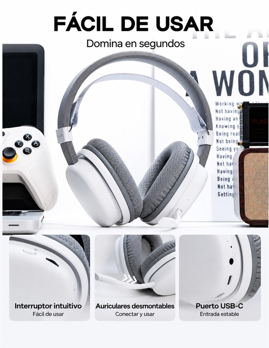 Audífonos gamer alámbrica e inalámbrica g7 2