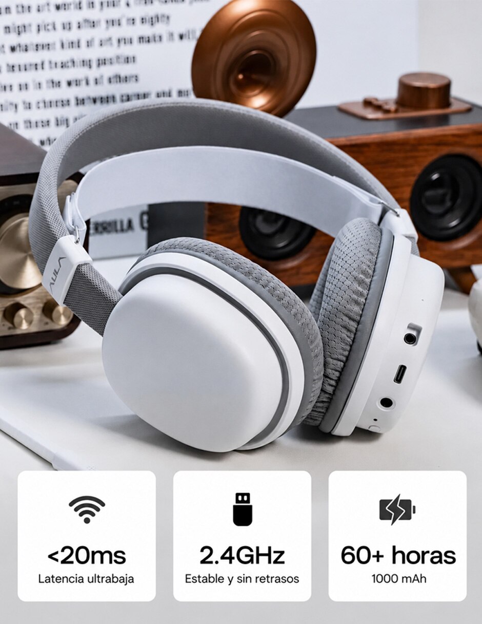 Audífonos gamer alámbrica e inalámbrica g7 8