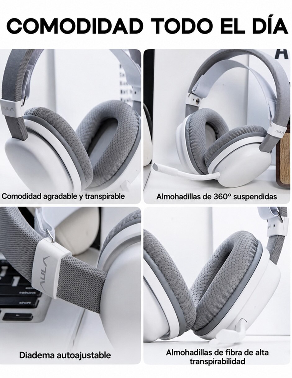 Audífonos gamer alámbrica e inalámbrica g7 6