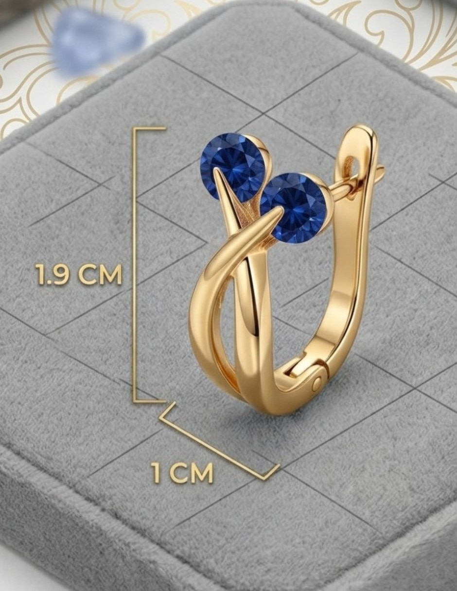 Huggies entrelazado de oro laminado 14 k con acabado brillante zirconia cúbica 6