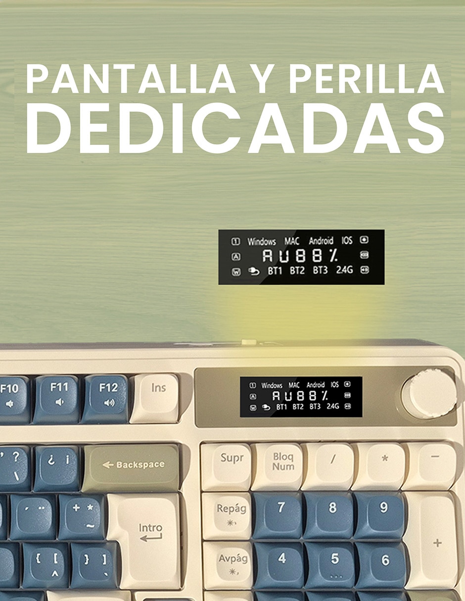 Teclado gamer alámbrica e inalámbrica qwert español con interruptor membrana cúpula de goma s99 pro 2