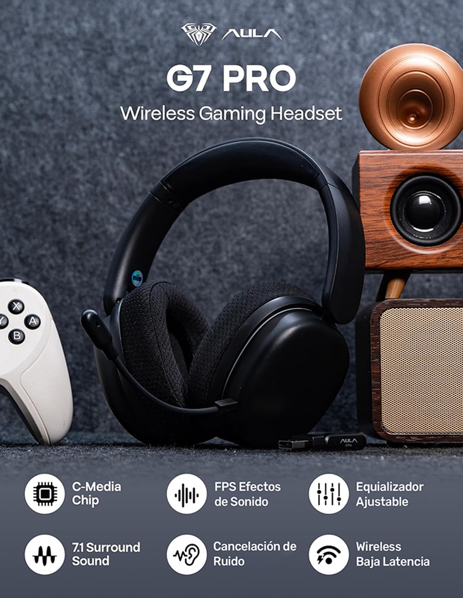 Audífonos gamer alámbrica e inalámbrica g7 pro 5