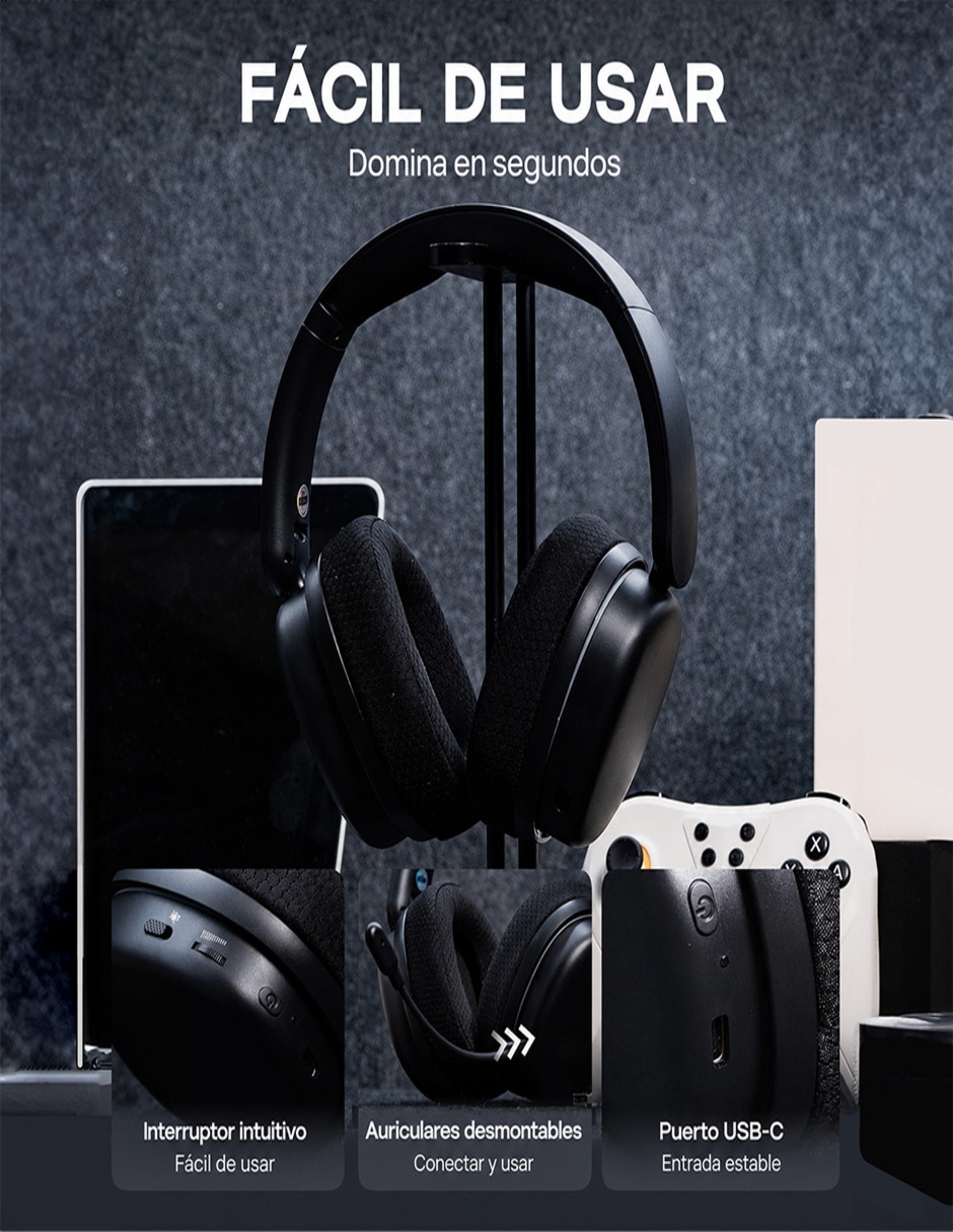 Audífonos gamer alámbrica e inalámbrica g7 pro 3