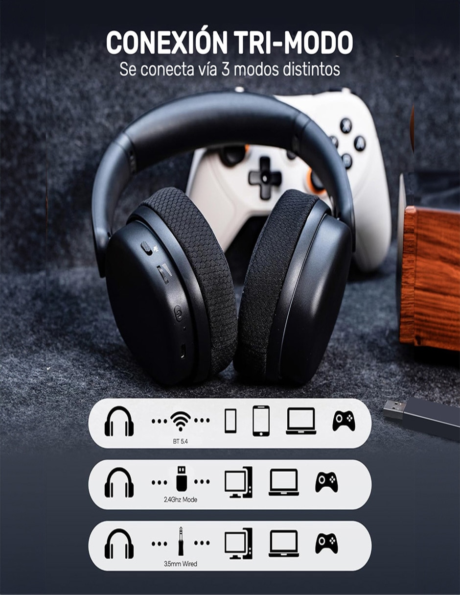 Audífonos gamer alámbrica e inalámbrica g7 pro 6