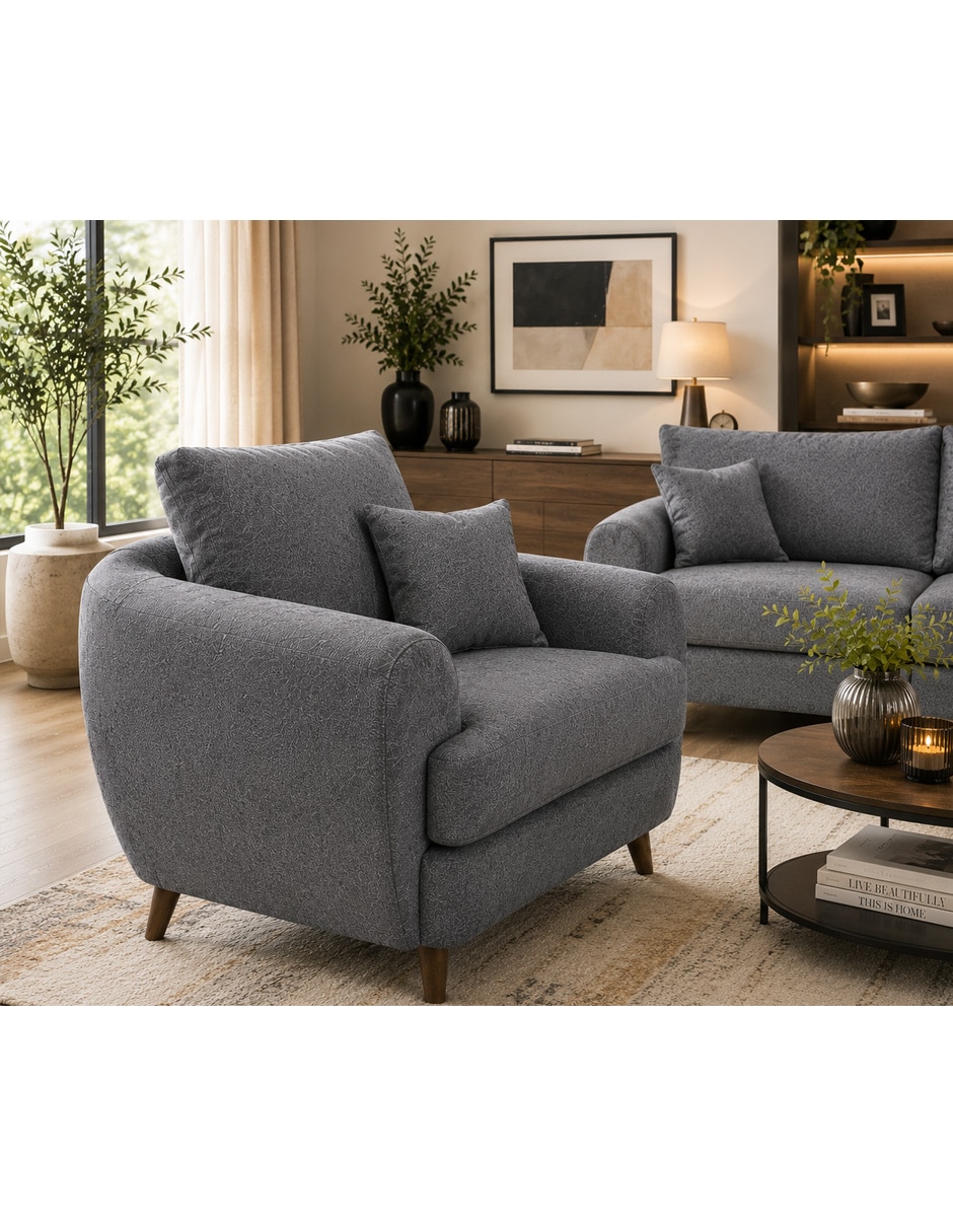 SILLÓN MACAROON *CE* TELA, GRIS